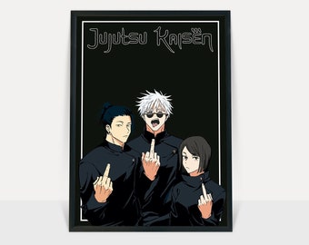 Jujutsu Kaisen poster/ anime wall print/manga art/anime poster/Satoru Gojo/Yuji Itadori/Jujutsu Kaisen print/Anime decor/Anime room decor