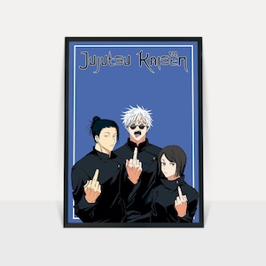 Jujutsu Kaisen poster/ anime wall print/manga art/anime poster/Satoru Gojo/Yuji Itadori/Jujutsu Kaisen print/Anime decor/Anime room decor