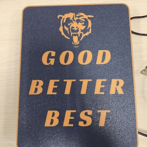 Chicago Bears Good Better Best Light Box - Etsy
