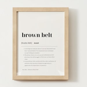 Brauner Gürtel Brasilianisches Jiu Jitsu Druck, Lustiges Jiu Jitsu Definition Druck, BJJ Poster, MMA Wandkunst Geschenk, Mixed Martial Arts Druck, druckbare Kunst