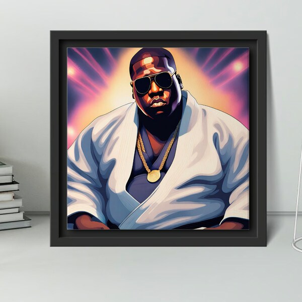 Notorious BIG Jiu Jitsu Instant Download, Printable Jiu Jitsu Art, Notorious BIG in a Gi, Biggie Jiu Jitsu Artwork, Jiu Jitsu Artwork