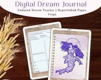 Digital Dream Journal, Dream Logging Journal, Dream Interpretation Logging, Zodiac Dream Journal, Virgo Dream Journal, For Tablets