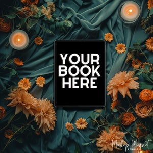 Green Dark Romance eBook Social Media Post | Bookstagram Template Dark Romance | ipad or kindle Book Flatlay Mockup | Canva Template