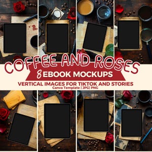 Mystery eBook Mockup bundle, Thriller Vertical Flatlay Mockup, Dark Academia Suspense Author Canva Template TikTo, Reels Stories Bookstagram