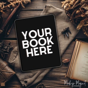 Rustic Vintage eBook Mockup | Romance Bookstagram Template | Mystery ipad or kindle Book Canva Flatlay | Blogger or Author Social Media Post