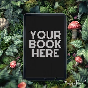 Enchanted Forest Romance eBook Social Media Post | Bookstagram Template Dark Romance or Fantasy | iPad or Kindle Book Flatlay Mockup | Canva