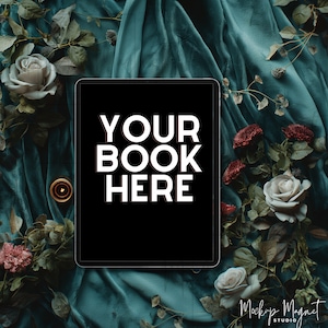 Green Woodland Romance eBook Social Media Post | Bookstagram Template Dark Romance | ipad or kindle Book Flatlay Mockup | Canva Template