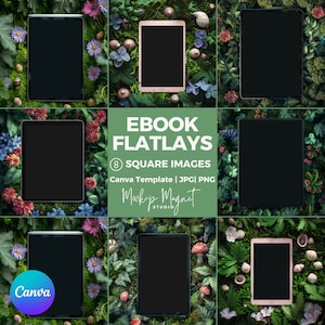 Enchanted Forest Romance eBook Mockup Bundle | Bookstagram Template | ipad & kindle Social Media Post | Canva Template | Instagram Flatlay