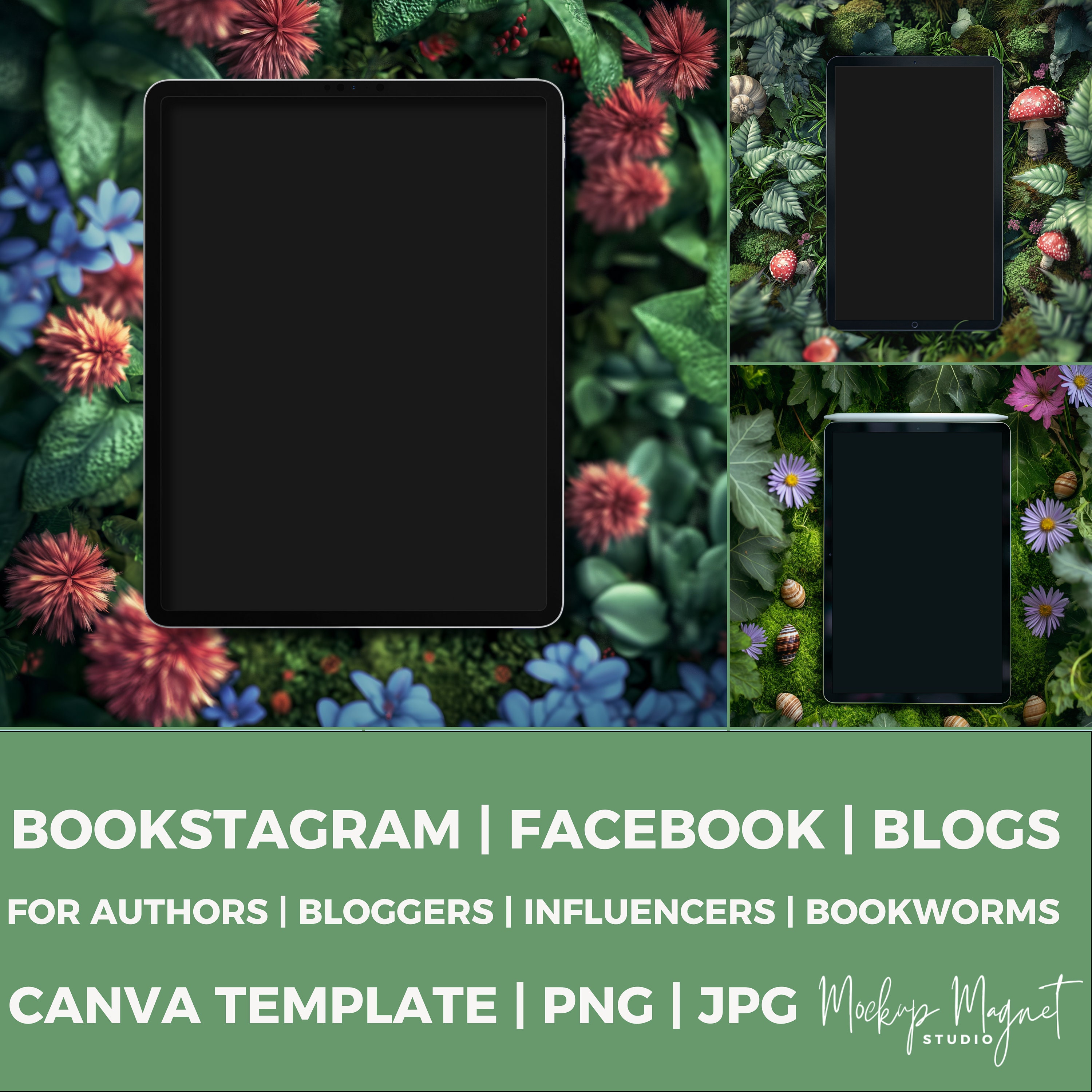 Enchanted Forest Fantasy Ebook Mockup Bundle Bookstagram Template
