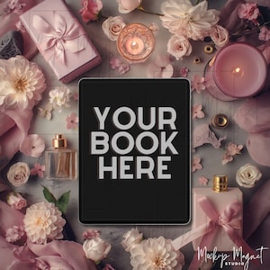 Coquette eBook Mockup Flatlay | Romantic Bookstagram Canva Template | ipad or kindle Book Instagram | Blogger or Author Social Media Post
