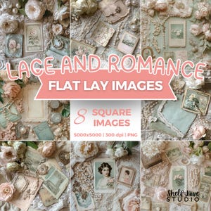 Pacote de fotos de coquete de renda e romance Flaylay | Plano de fundo do produto | Cartões de casamento ou noivado de maquete digital | Foto de estoque de mídia social