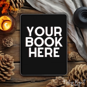 Fall eBook Social Media | Bookstagram Romance | ipad or kindle Book Flatlay Mockup | Canva Template | Autumn Post for Readers and Authors