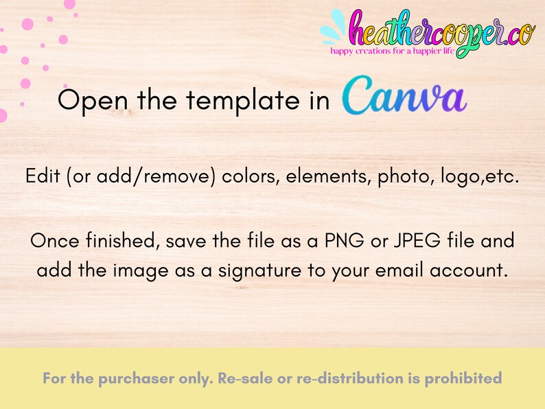 Email Signature Template for Canva - Etsy