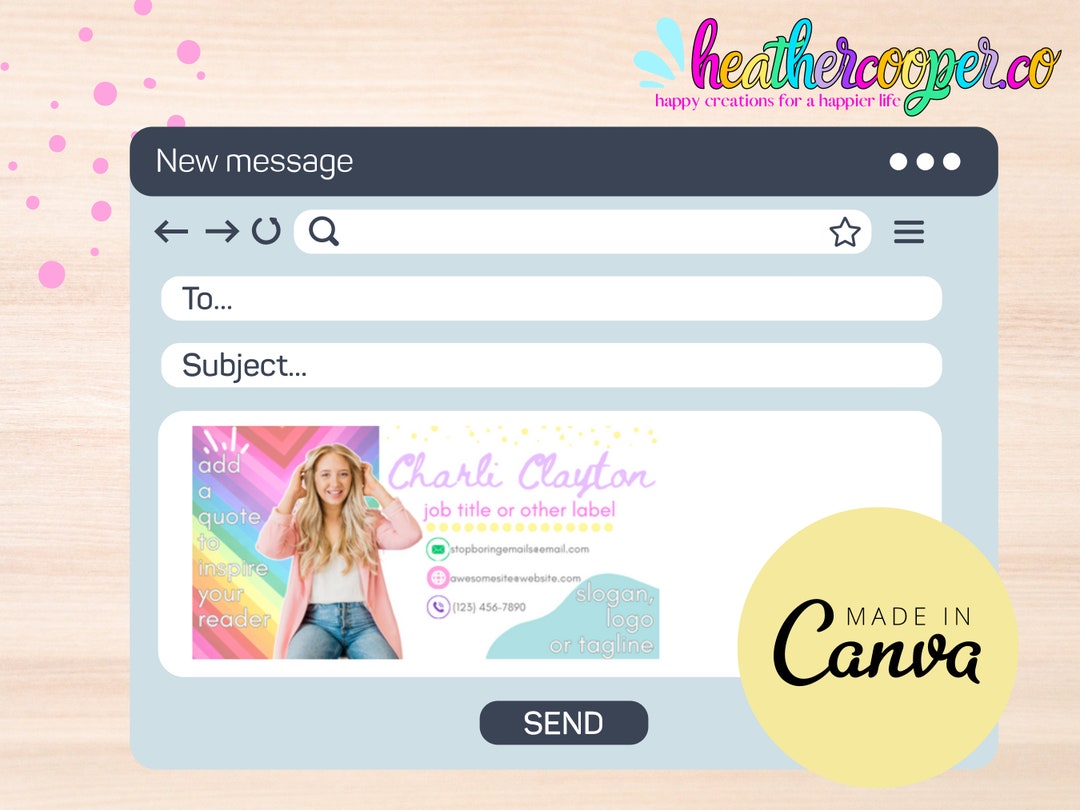 Email Signature Template for Canva - Etsy