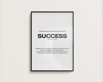 Success Poster, Motivational Poster, Motivational Wall Art, Motivational Print, Office Wall Art, Home Office Decor, Positive Poster