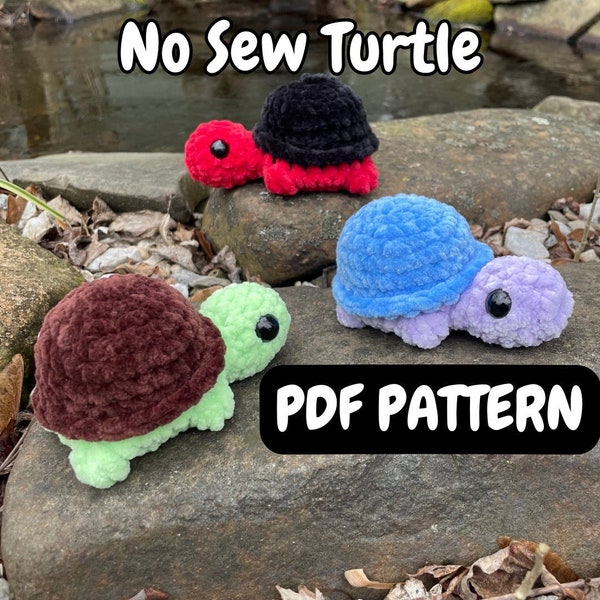 No Sew Turtle Crochet PATTERN | Crochet PDF Pattern | Digital Pattern | No Sew Pattern | Downloadable Crochet Pattern