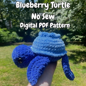 Patrón de crochet de tortuga de arándanos sin costura, patrón de crochet en PDF, patrón digital, patrón de crochet descargable, tortugas de frutas