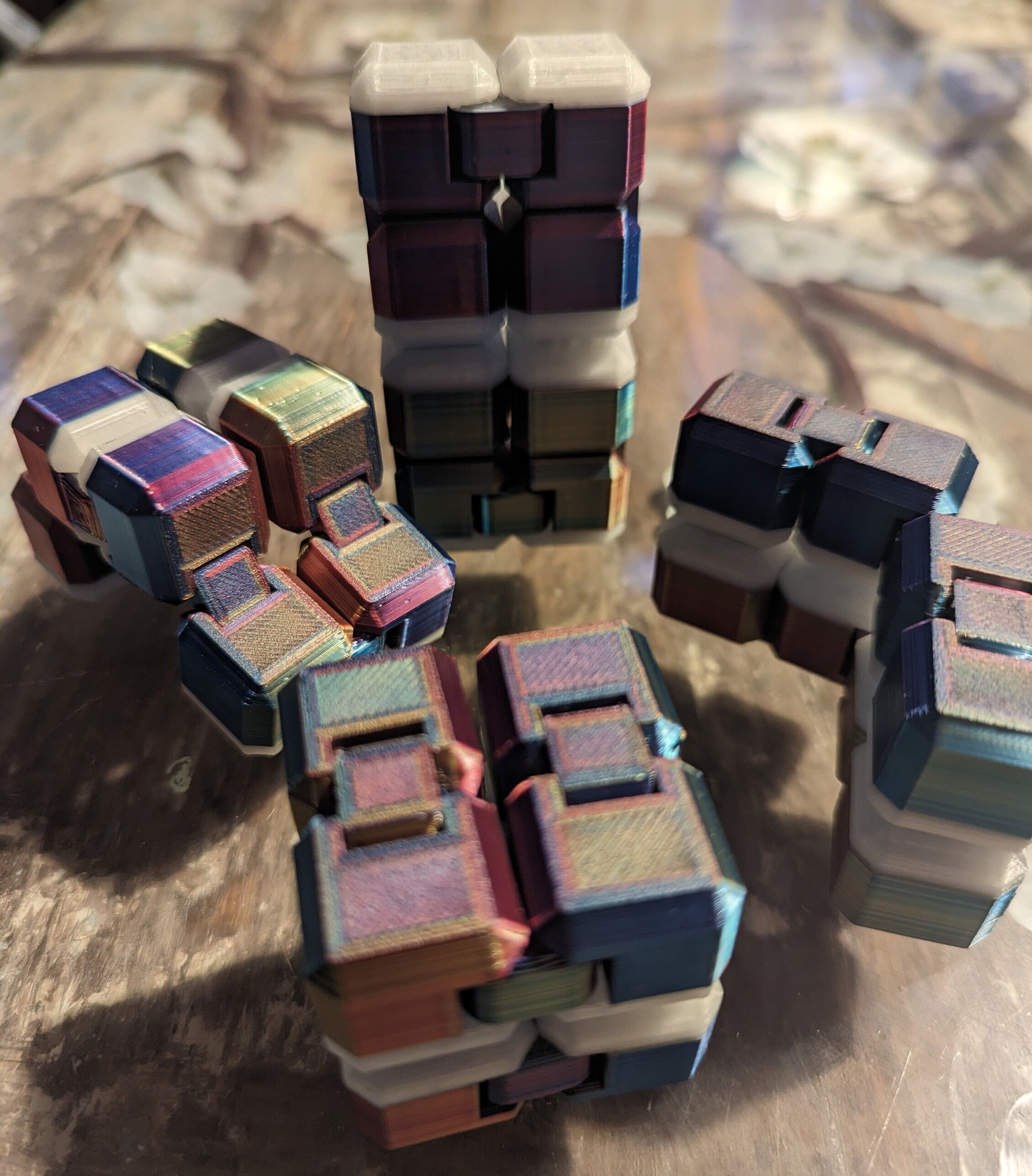 2two Tri-color Infinity Cube Fidget Toy With Glow in the Dark Accent - Etsy