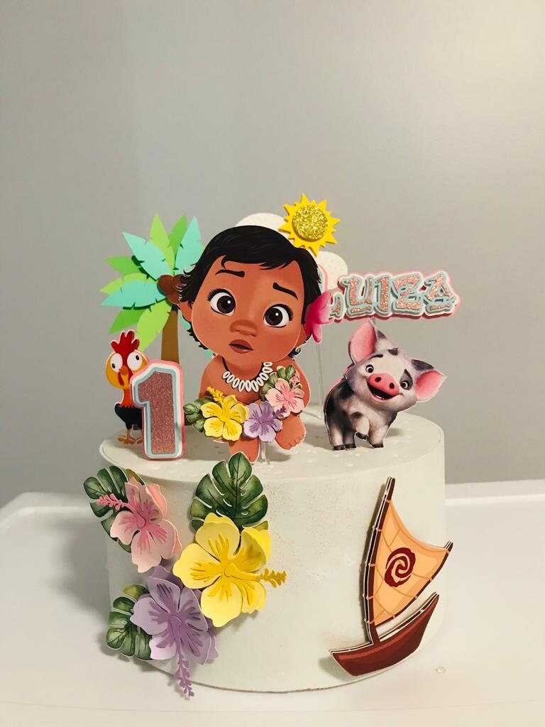 Moana Baby Theme Cake Topper, Moana Baby Party, Moana Baby Birthday ...