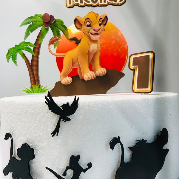 lion king theme cake topper, lion king party