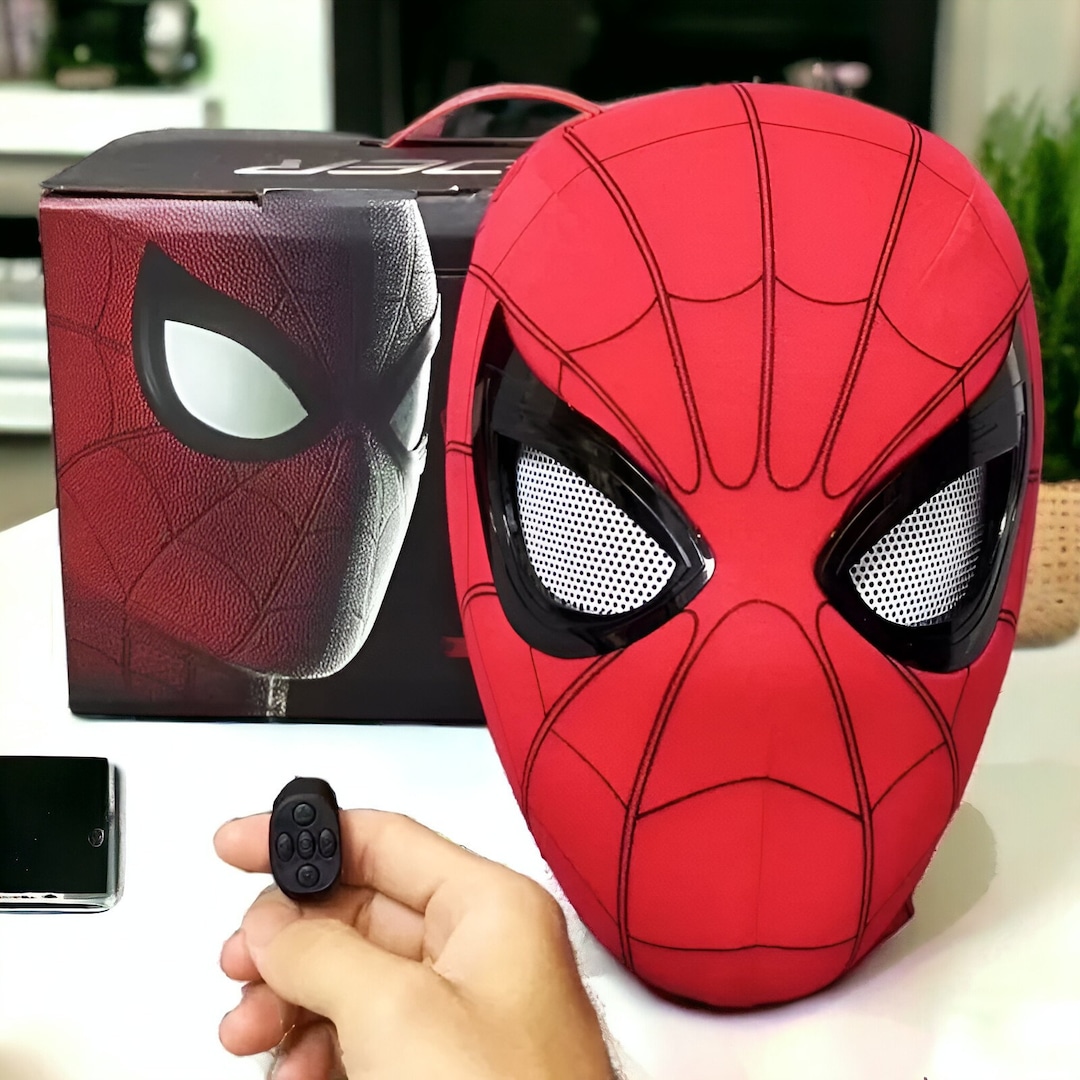 Spiderman Mask, Spiderman Blinking Eyes, 3d Spiderman Mask, Moving Eyes