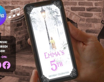 Narnia Birthday Party Video Invitation Editable Template Instant Download