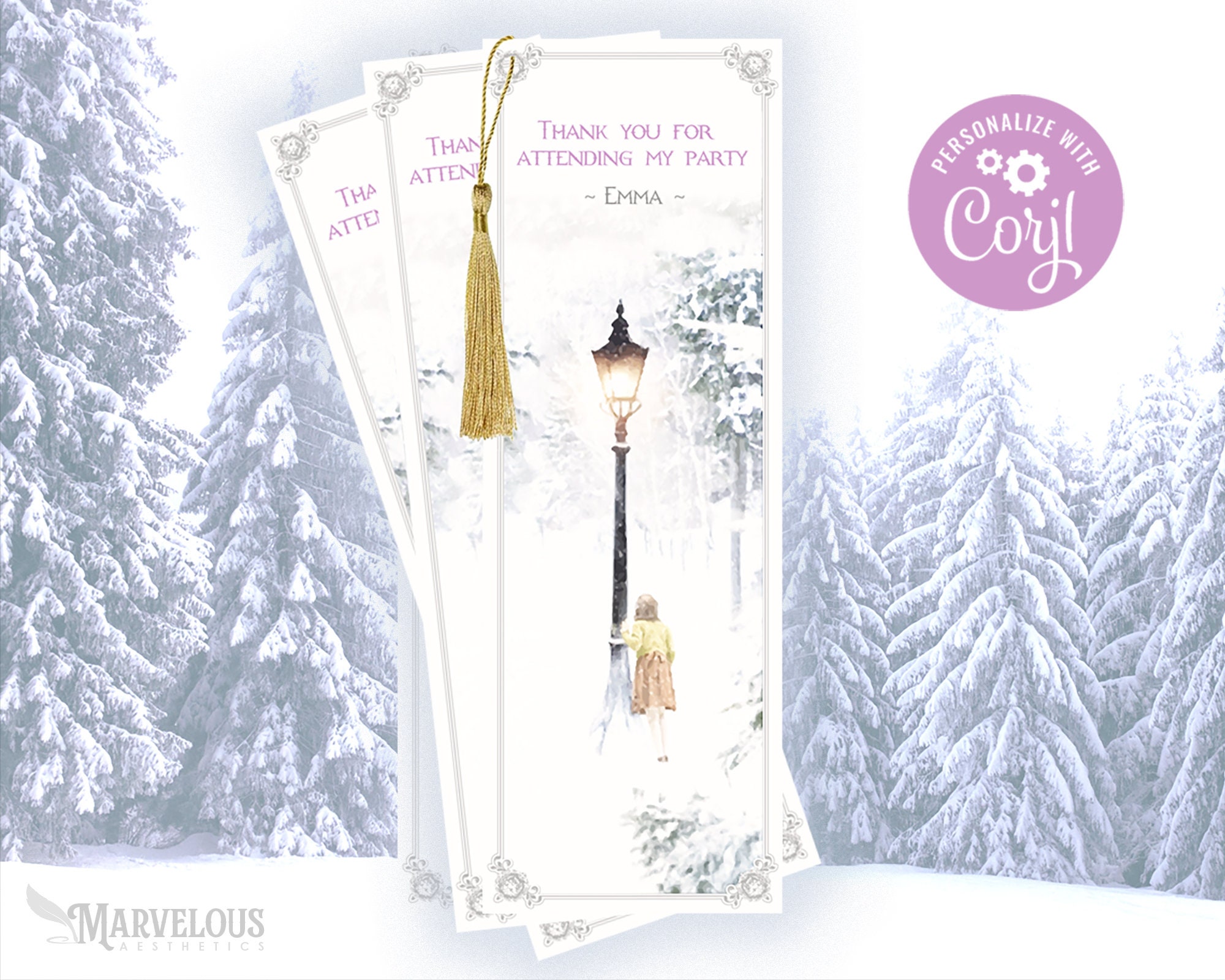 Narnia Editable Bookmark Template for Birthday Party Decor, Instant ...
