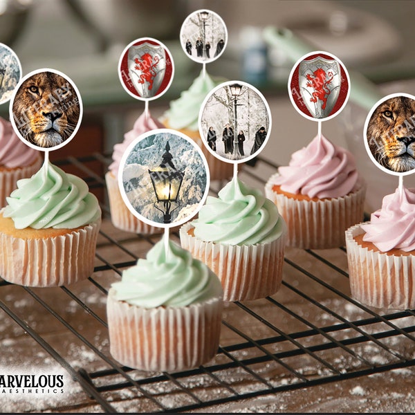 Narnia Cupcake Topper Design Template, Cupcake Topper Art Template, Narnia Birthday Party Decor, Instant Download, CON-0018