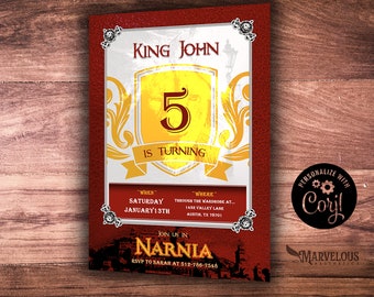 EDITABLE Narnia Party Invitation Template, Narnia Birthday Party Invite Template, Narnia Birthday Party Decor, Instant Download, CON-0002