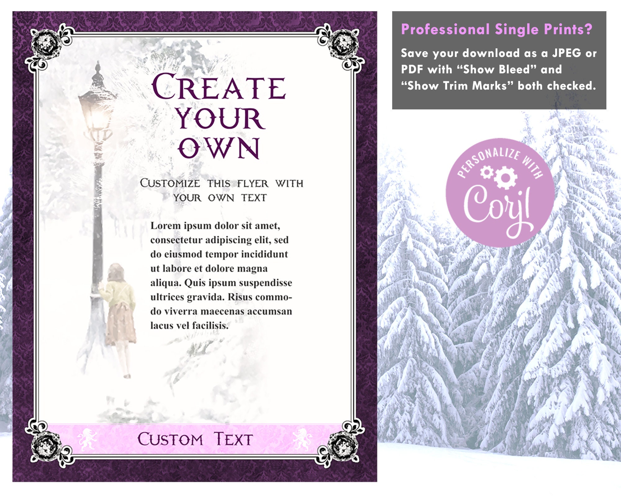 Narnia Custom Party Flyer EDITABLE Template, Custom Party Flyer ...