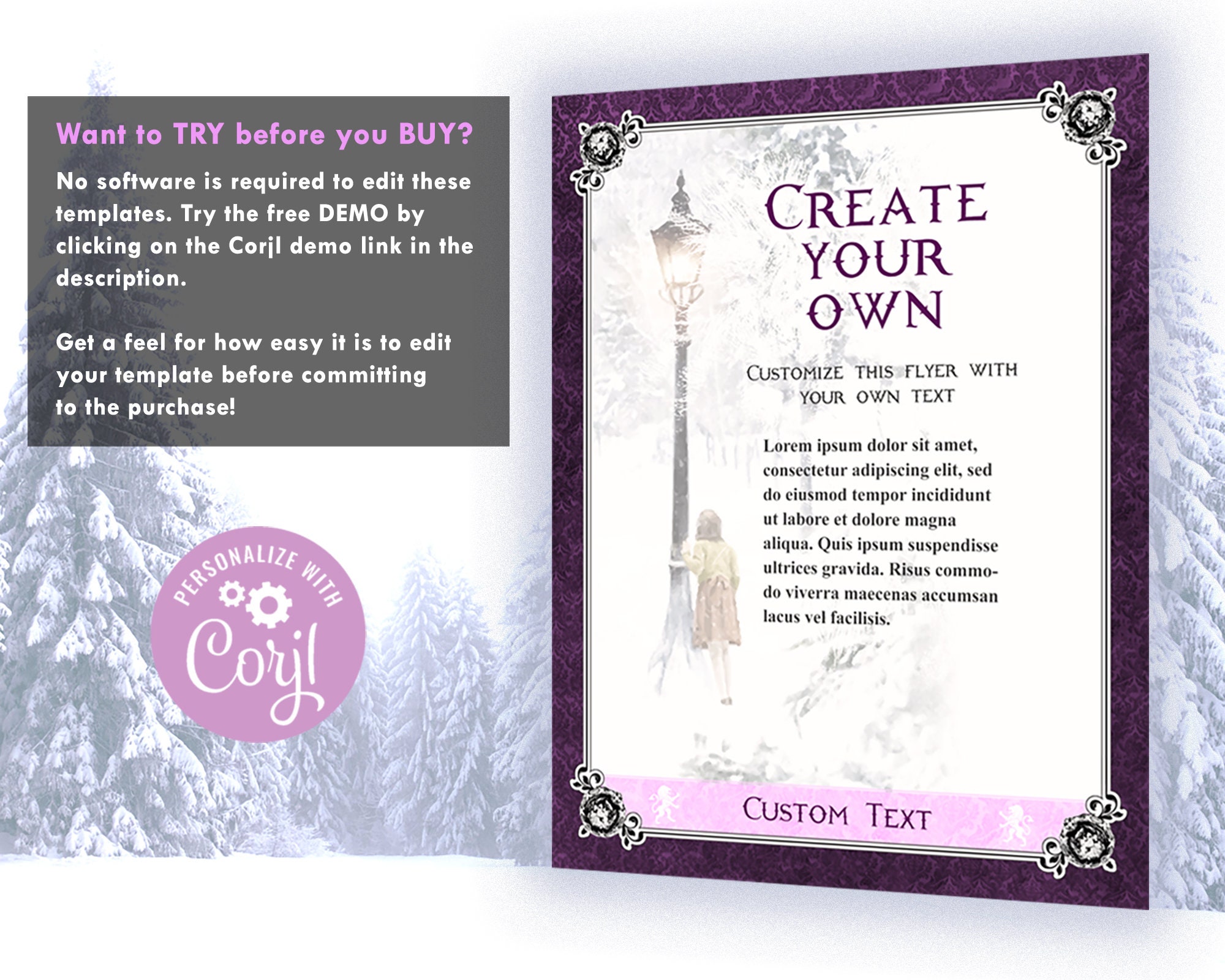 Narnia Custom Party Flyer EDITABLE Template, Custom Party Flyer ...