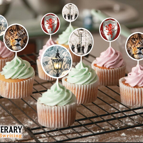 Narnia Cupcake Topper Design Template, Cupcake Topper Art Template, Narnia Birthday Party Decor, Instant Download, CON-0018