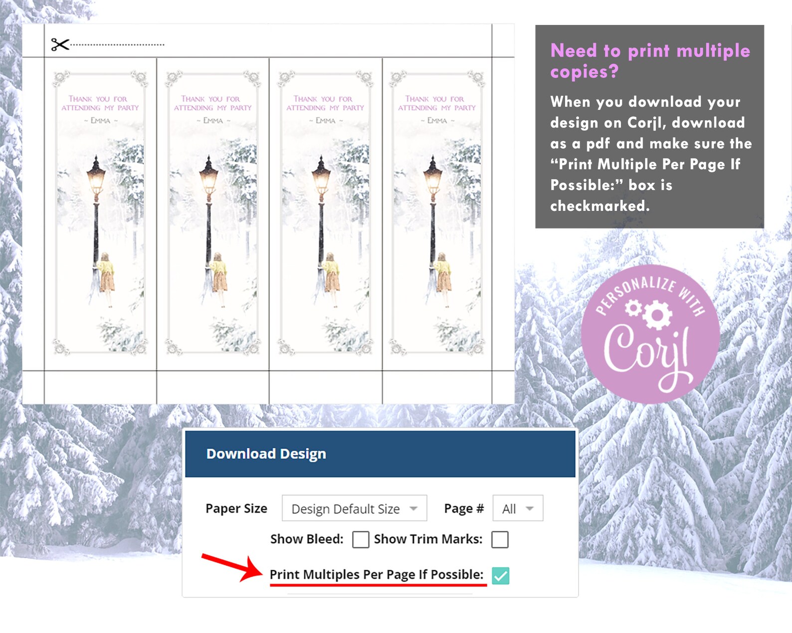 Narnia Editable Bookmark Template for Birthday Party Decor, Instant ...