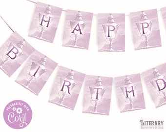 EDITABLE Narnia Happy Birthday Banner Template, Happy Birthday Banner, Narnia Birthday Party Decor, Birthday, Instant Download, CON-0009