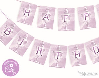 EDITABLE Narnia Happy Birthday Banner Template, Happy Birthday Banner, Narnia Birthday Party Decor, Birthday, Instant Download, CON-0009