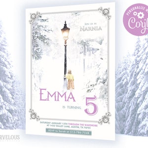 Magische Narnia-Geburtstags-Party Einladung Vorlage - Sofort Download