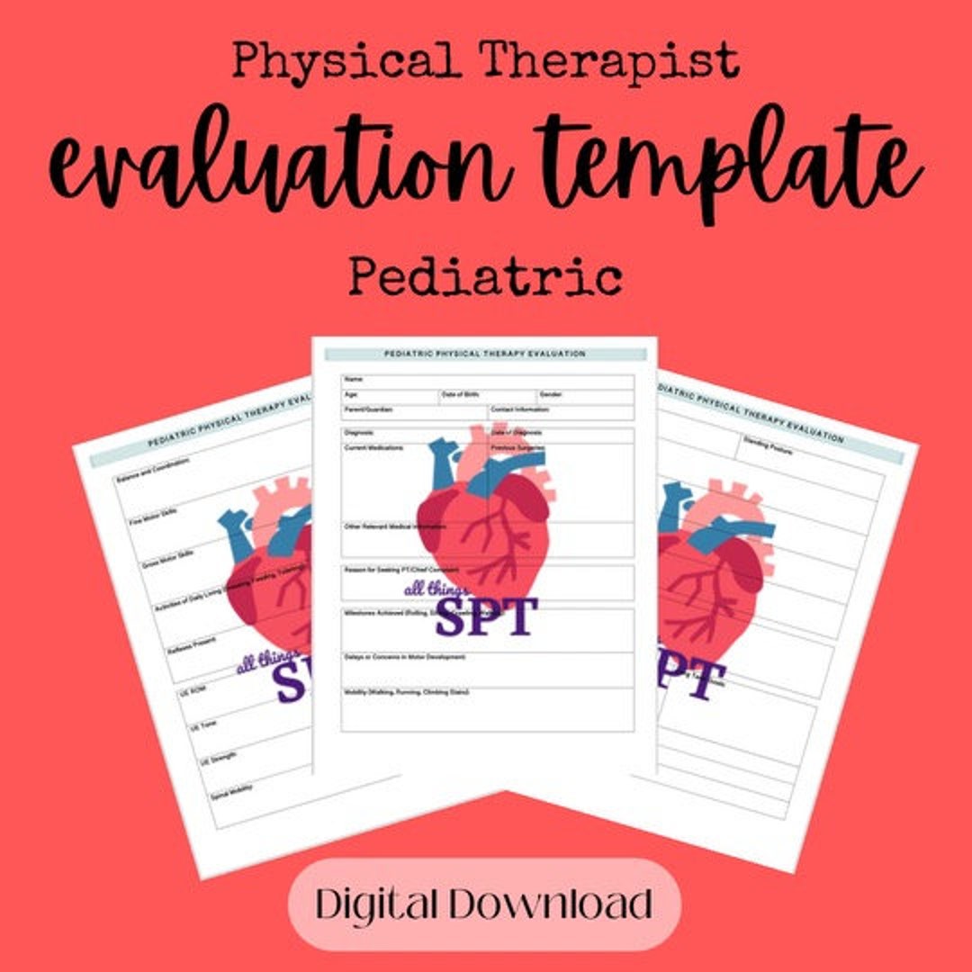 Pediatric Physical Therapy Evaluation Template Etsy Pediatric Physical Therapy Evaluation Template Etsy