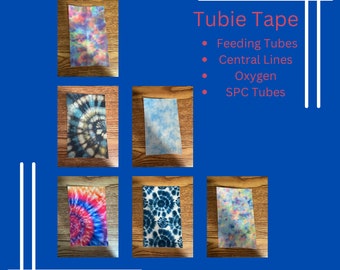 Tubie Tape - Tie Dye - Feeding Tubes, Oxygen, Central Lines, SPC Tubes, Medical Tape