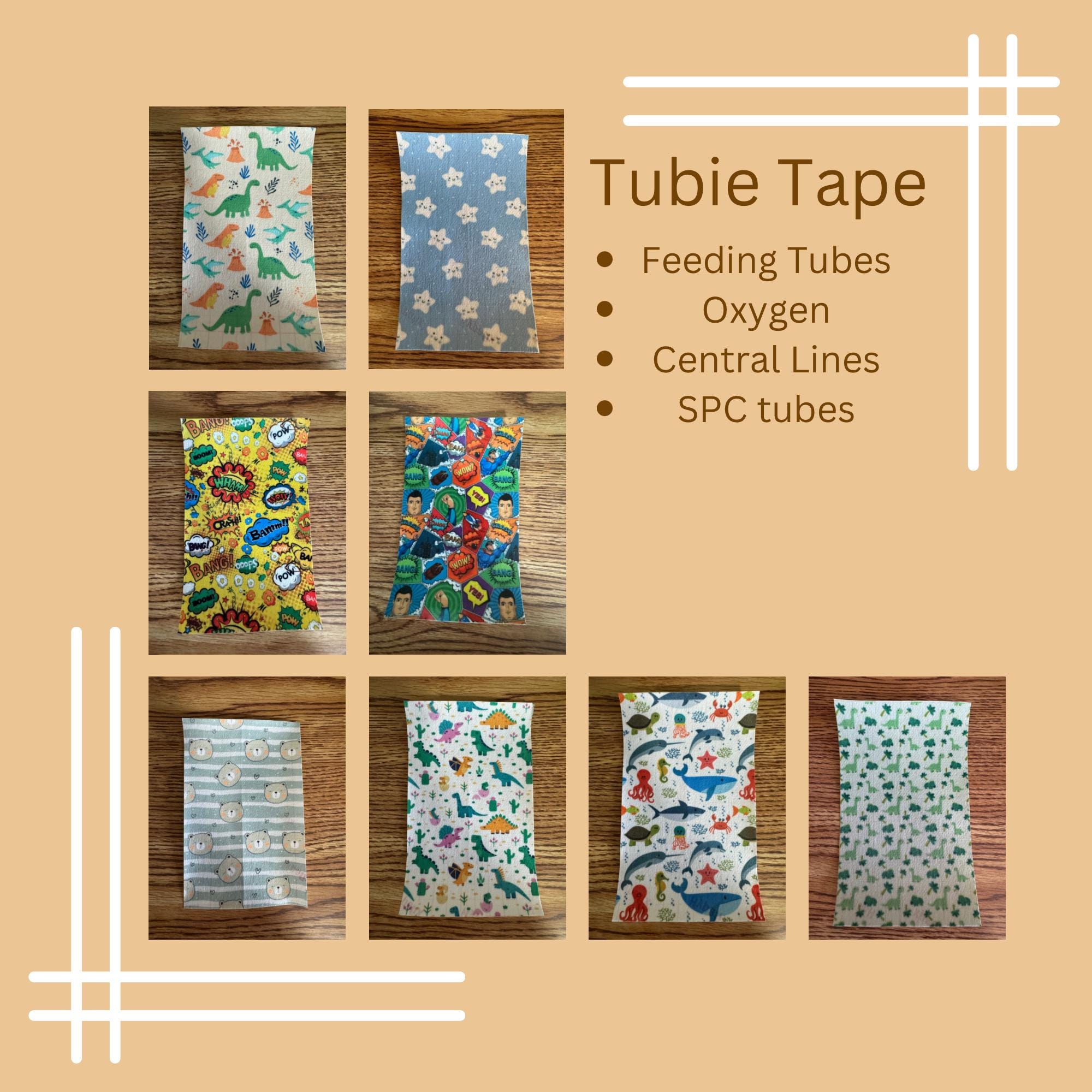 Tubie Tape - Little Boys, Feeding Tubes, Oxygen, Central Lines, SPC Tubes, Medical Tape