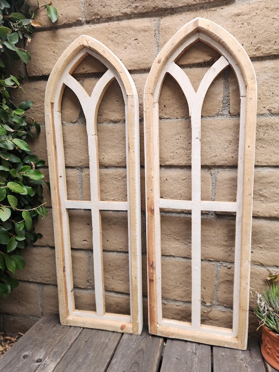Used Shutters 2 Wooden Antique Style Church Window Frame Shutters ...