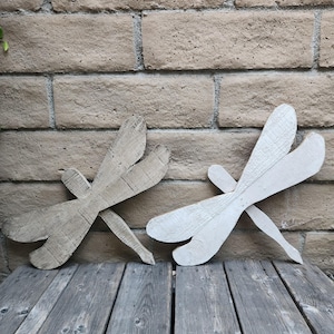 21" Rustic Wooden Dragonfly Farmhouse Sculpture Home Decoration