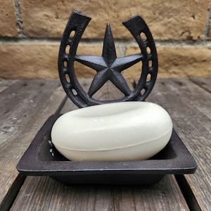 Farmhouse Western Texas Cast Iron Soap Dish Bathroom Accessories 5.5 Inch