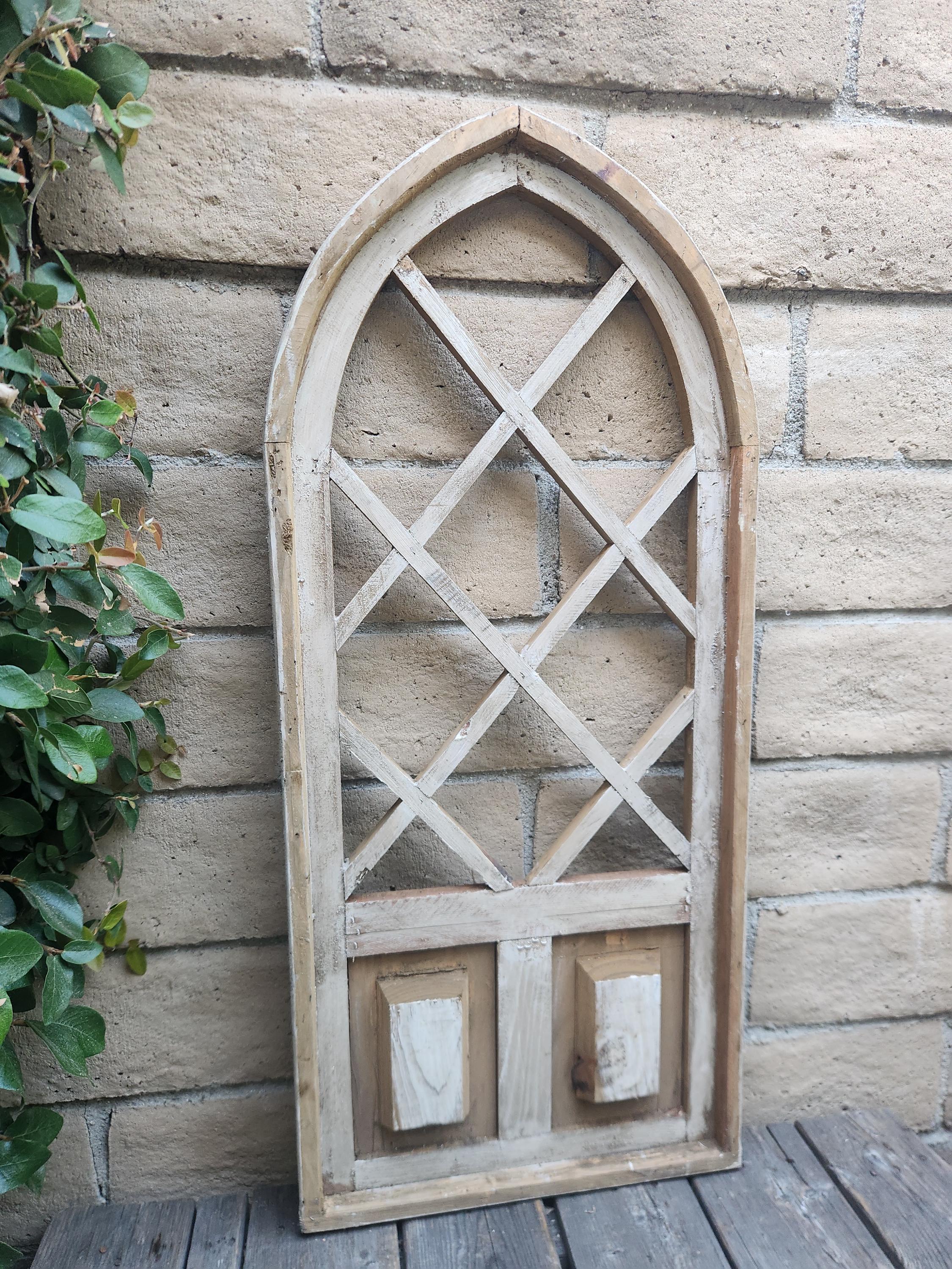 Arch Wood Farmhouse Cathedral Window Rustic Distress Wall Decor 38