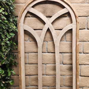 49" H, Siennato Cathedral Rustic Arch Wood Decor Distress White Shabby Chic