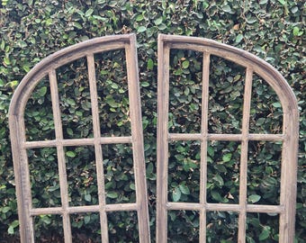Set of 2, 38" H, Petino Arch Wood Frame Distress Shabby Chic Wall Art, CHOOSE Color