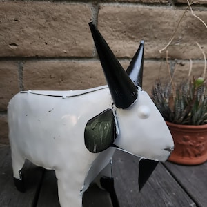 Goat Rustic Farmhouse Metal Art Yard Decoration Garden Statue 13&quot;