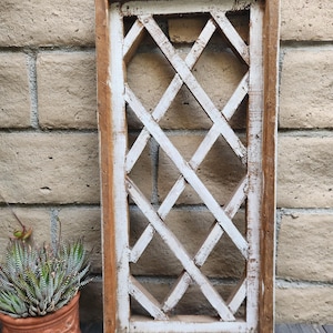 White Wood Window Frame Shabby Chic Lattice Vittoria 25&quot; H