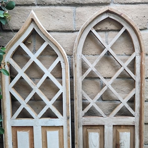 Arch Wood Farmhouse Cathedral Window Rustic Distress Wall Decor 38&quot; H, CHOOSE Style