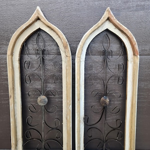 Farmhouse Arch Wood Frame Distress Wall Decor Matera Set of 2, CHOOSE Size