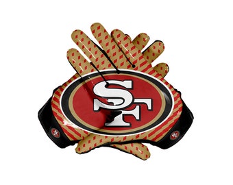 San Francisco 49ers NFL American Football receiver Gloves by Lupin Rage